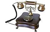 Opis 1921 Cable - Modell B - Retro Telefon aus Holz und Metall Telefon mit echter, rotierender...